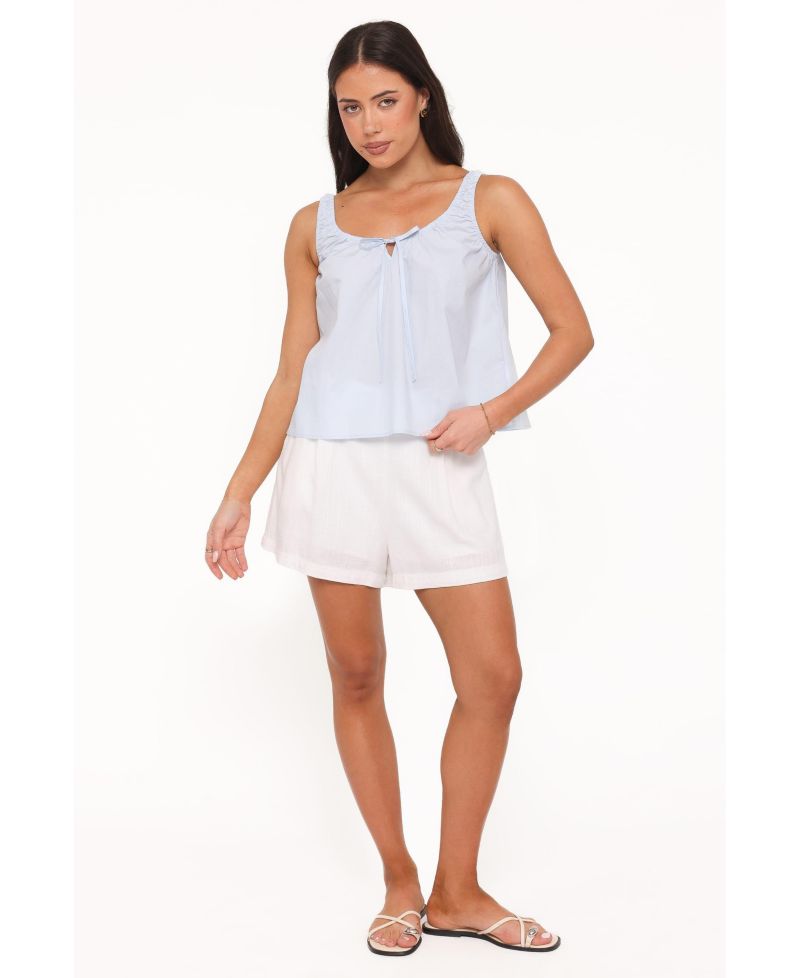 Women's Lawrence Tie-Front Scoop-Neck Cotton Tank Top