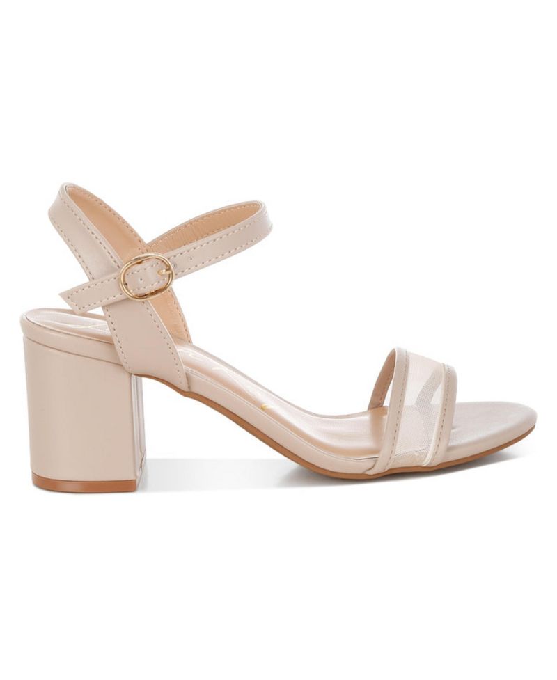 Womens Orpina Mesh Pin Buckle Block Heels