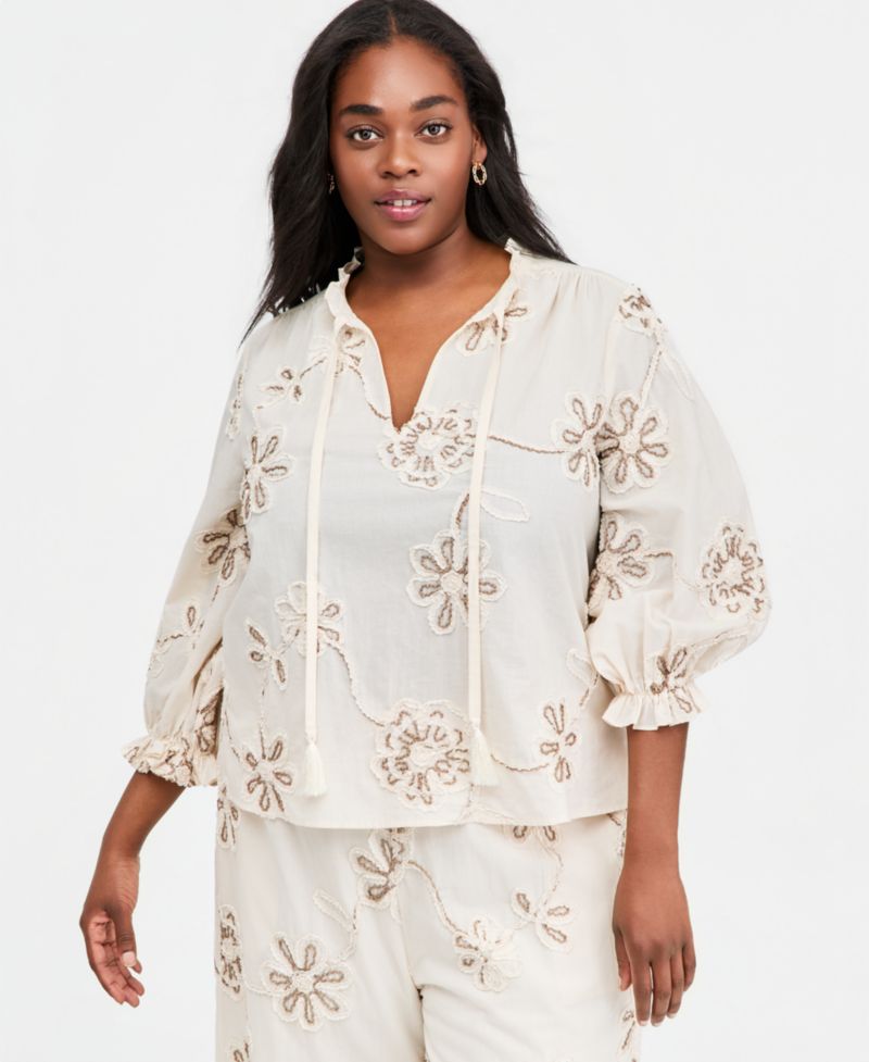 Plus Size Mid-Rise Wide-Leg Elastic Waistband Pants