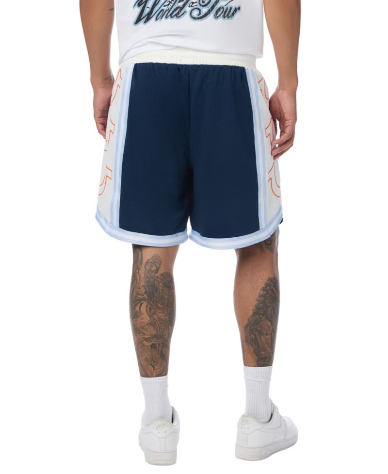 Men's Colorblocked Mesh Pull-On Basketball Shorts, 7.5" Inseam