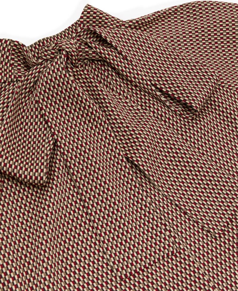 Women's Eden Geometric-Print Tie-Neck Blouse