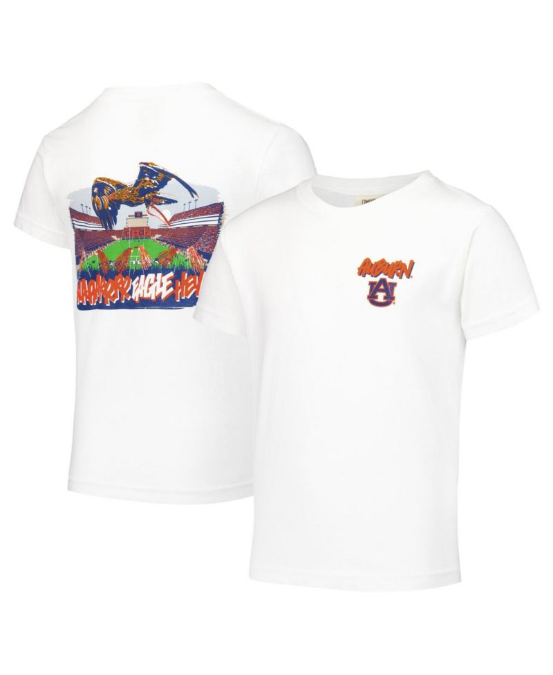 Big Boys and Girls White Auburn Tigers Hyperlocal Comfort Colors T-Shirt