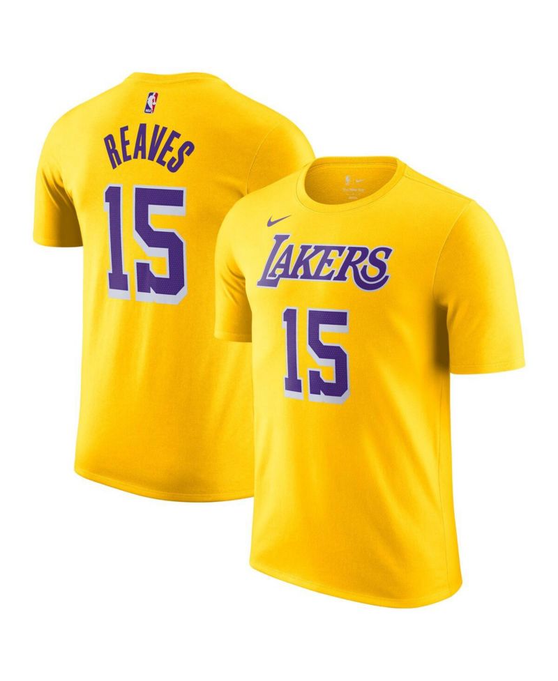 Men's Austin Reaves Gold Los Angeles Lakers Icon Edition Name & Number T-Shirt