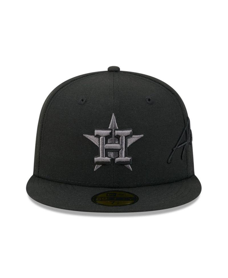 Men's Black Houston Astros Side Script 59FIFTY Fitted Hat