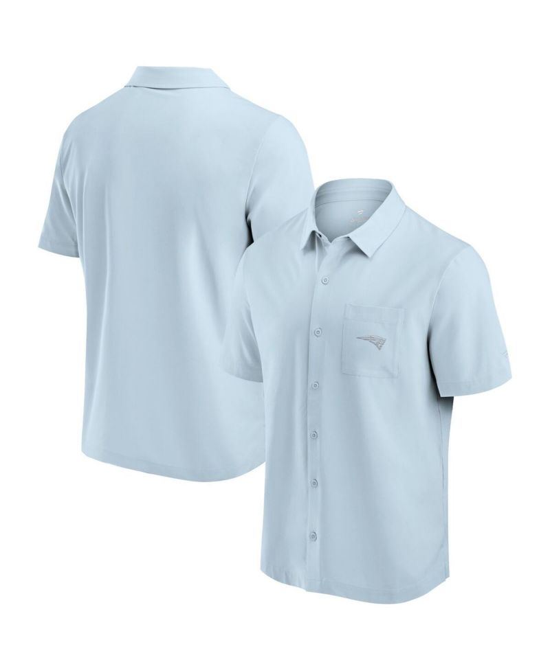 Men's Light Blue New England Patriots Front Office Button-Up Shirt