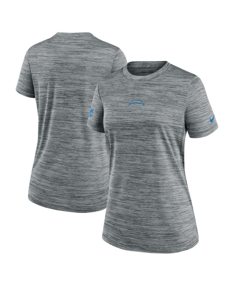 Women's Gray Los Angeles Chargers Sideline Velocity Performance T-Shirt