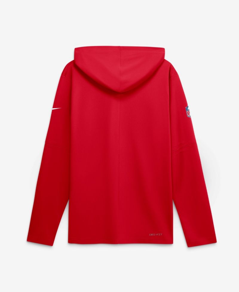 Men's Red Kansas City Chiefs Sideline Lightweight Long Sleeve Hooded Dri-FIT T-Shirt