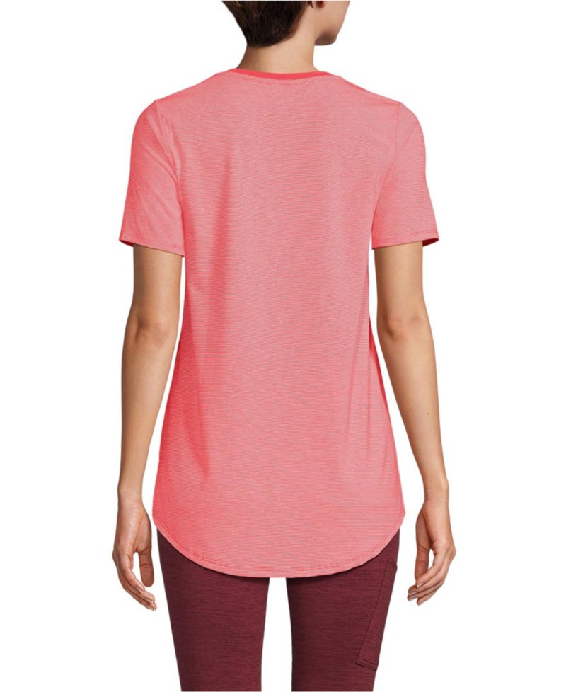 Women's Short Sleeve Power Performance Scoop Neck Curved Hem Tunic Tee