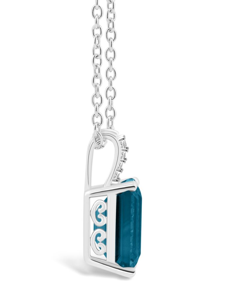 Women's London Blue Topaz (4-1/4 ct.t.w.) and Diamond Accent Pendant Necklace in Sterling Silver