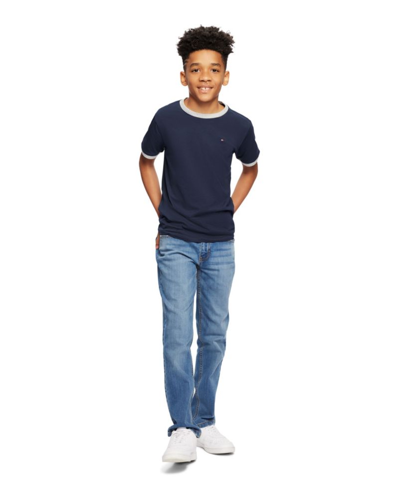 Big Boys Contrast Trim Embroidered Logo Ken Tee