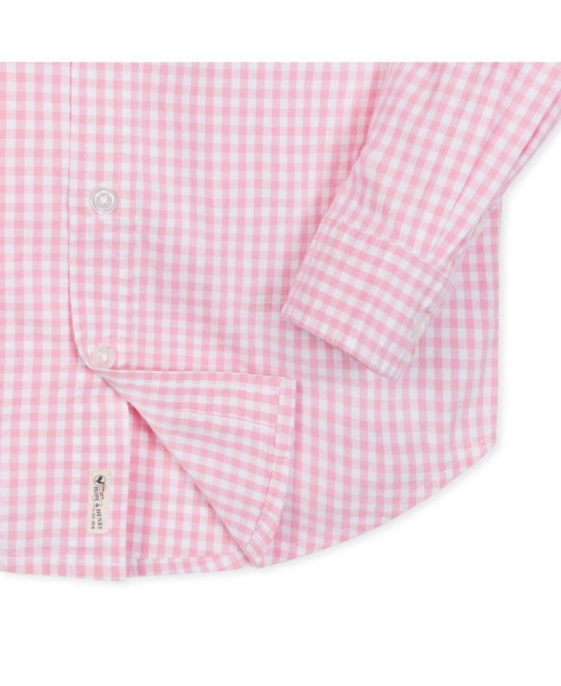 Baby Boys Hope and Henry Stretch Poplin Long Sleeve Button Down Shirt