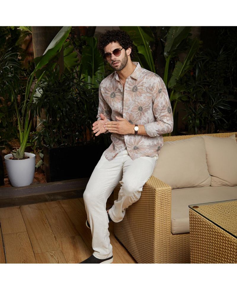 Men's Chesntnut Brown Gloomy Daisy Shirt