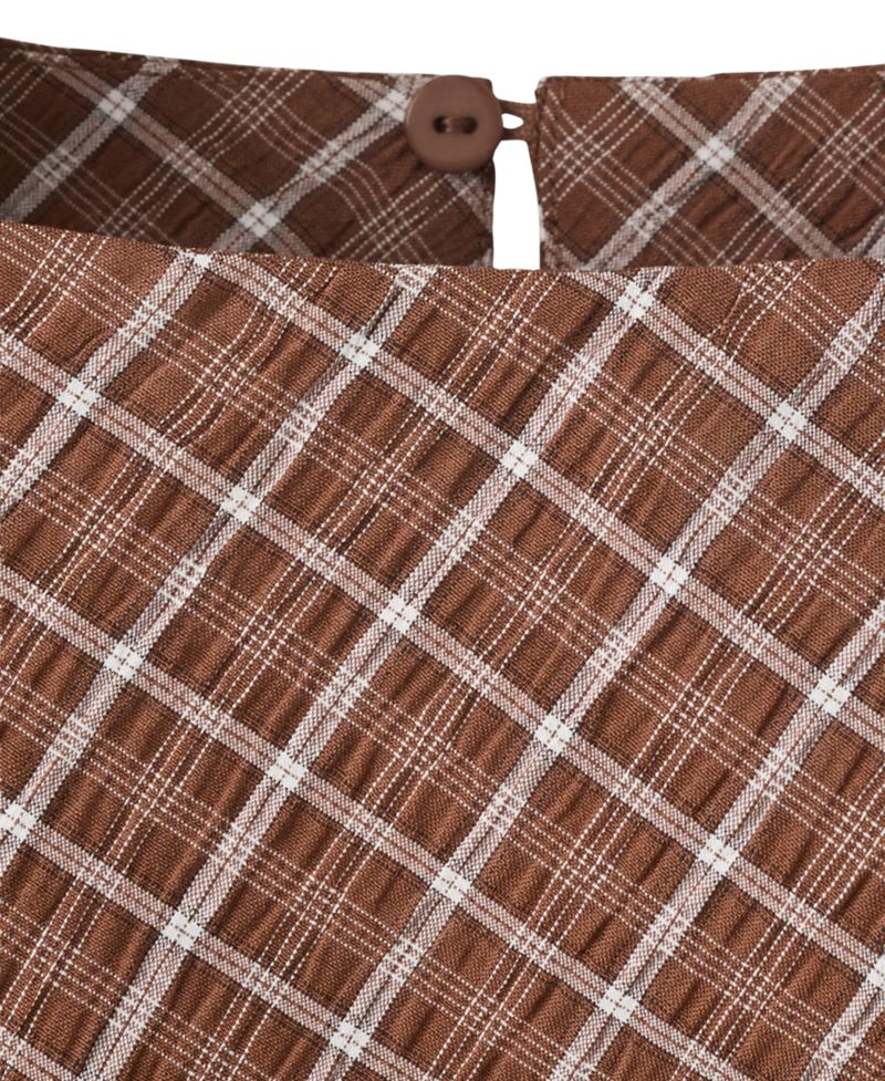 Women's Asymmetric Checked Sleeveless Blouse