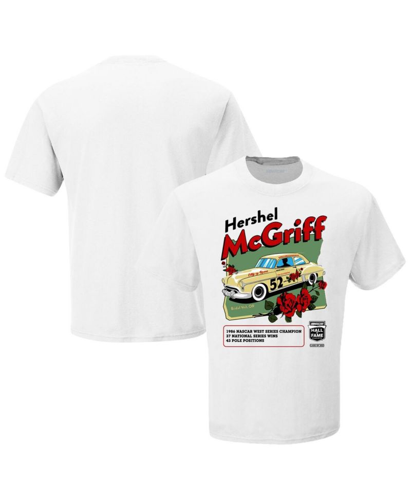 Men's White Hershel McGriff NASCAR Hall of Fame Class of 2023 Inductee T-shirt