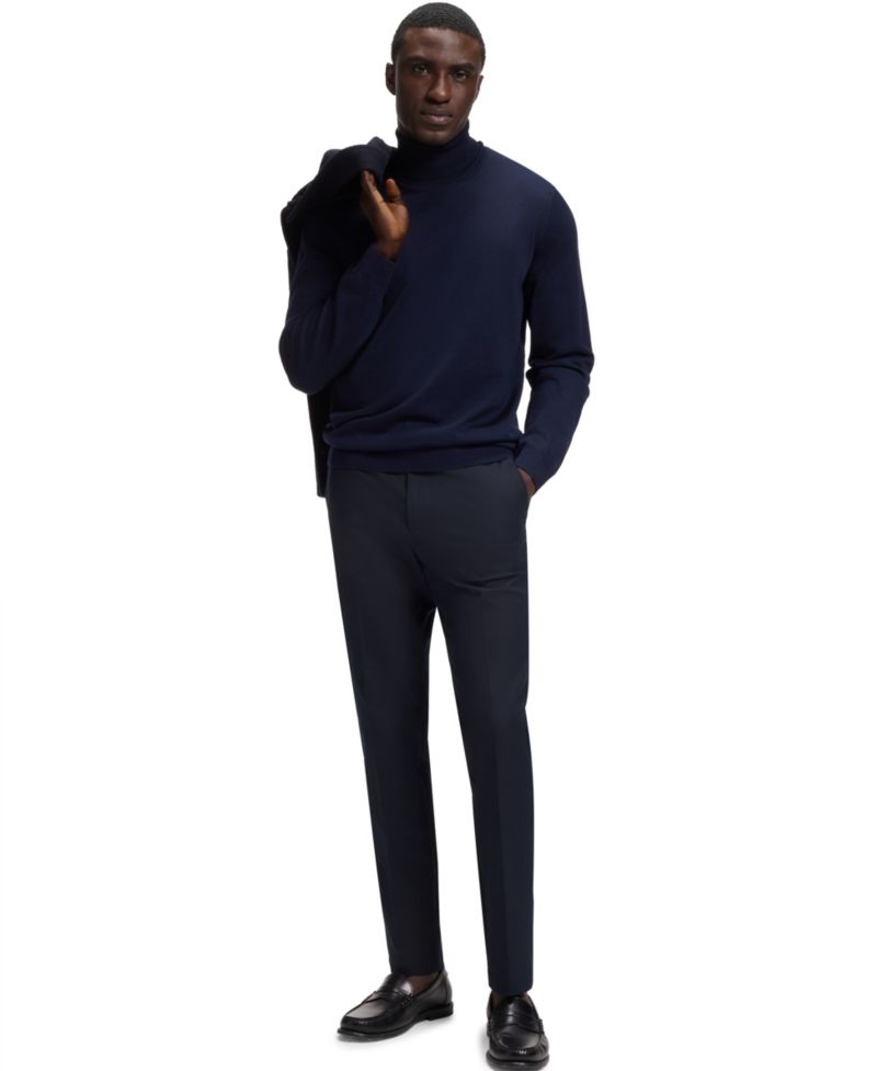 BOSS by Men's Four-Way Stretch Fabric Slim-Fit Trousers