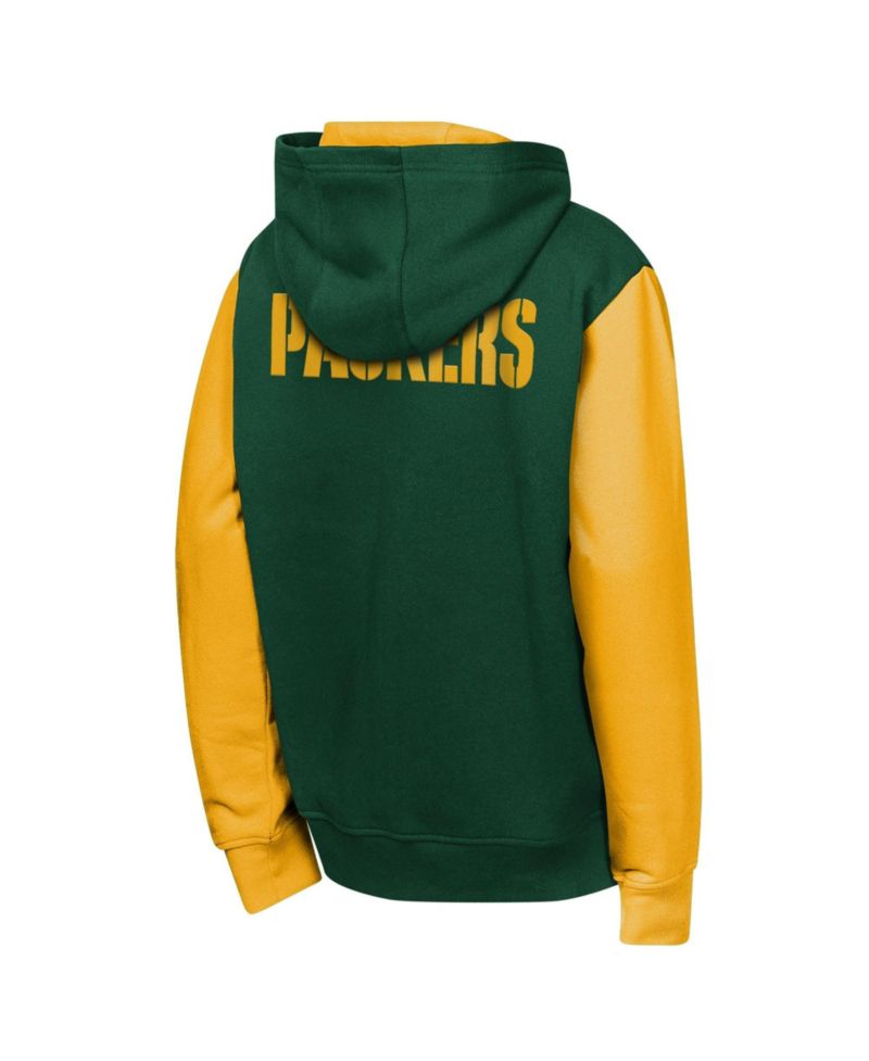 Big Boys and Girls Green Bay Packers Stadium Color block Full-Zip Hoodie