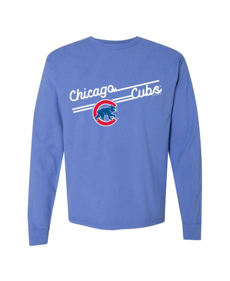Women's Chicago Cubs Boxy-Fit Crewneck Long-Sleeve Cotton T-Shirt