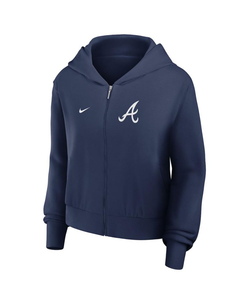 Women's Navy Atlanta Braves Chill Full-Zip Hoodie