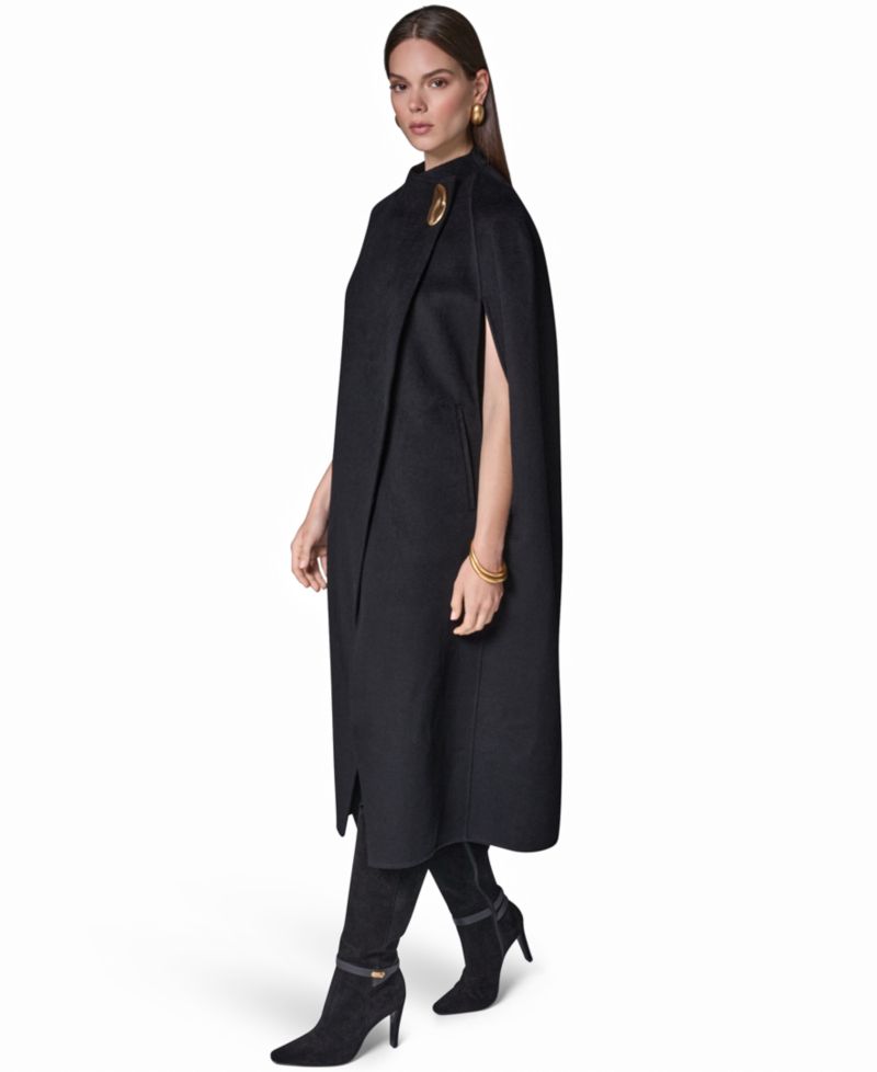 Women's Wool-Blend Maxi Cape Coat