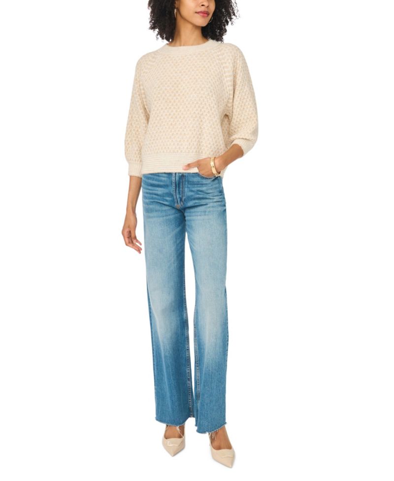 Women's Tuck Stitch Raglan Crewneck Sweater