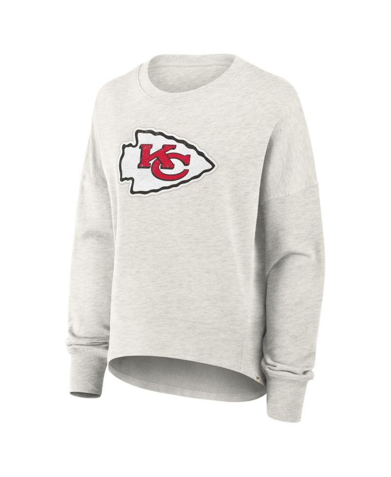 Women's Heather Gray Kansas City Chiefs Oversized Hometown Pullover Sweatshirt