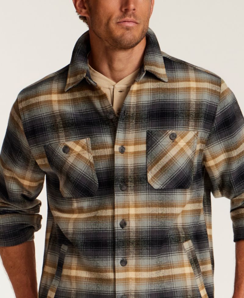 Men's Lumberjack Plaid Unlined Cotton Twill Shirt Jacket