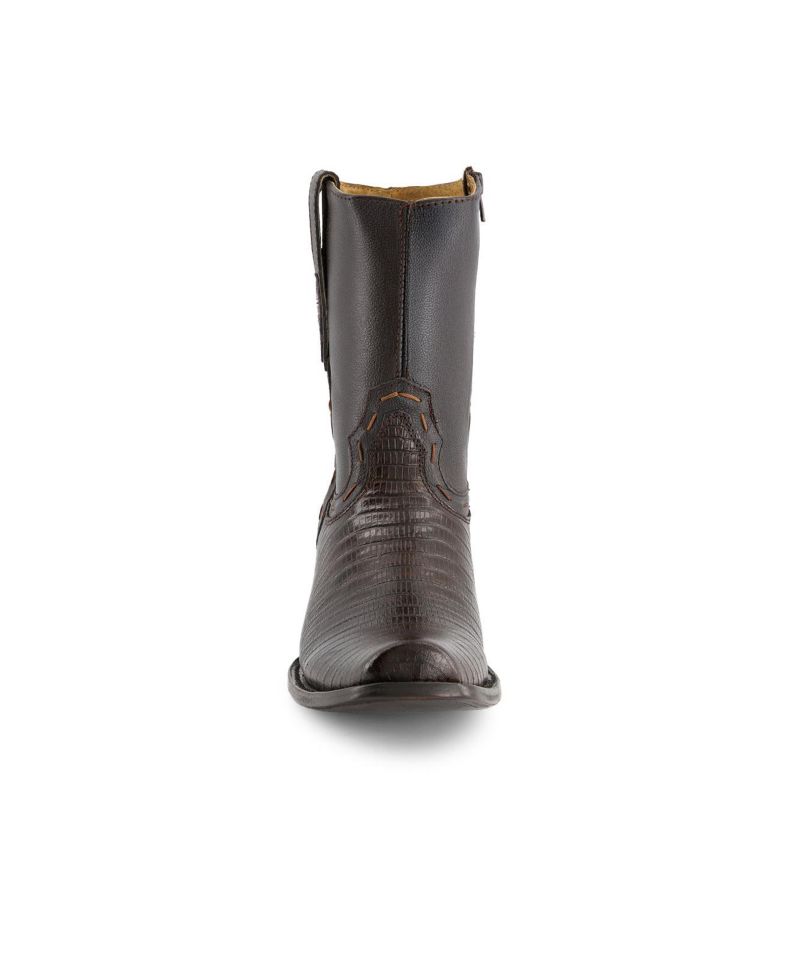 Men's Leather Cowboy Boots with Square Toe