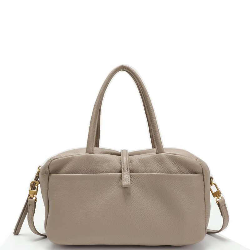 Madison Soft Pebbled Leather Mini Top Handle Satchel Crossbody Bag Small Structured Camera Handbag