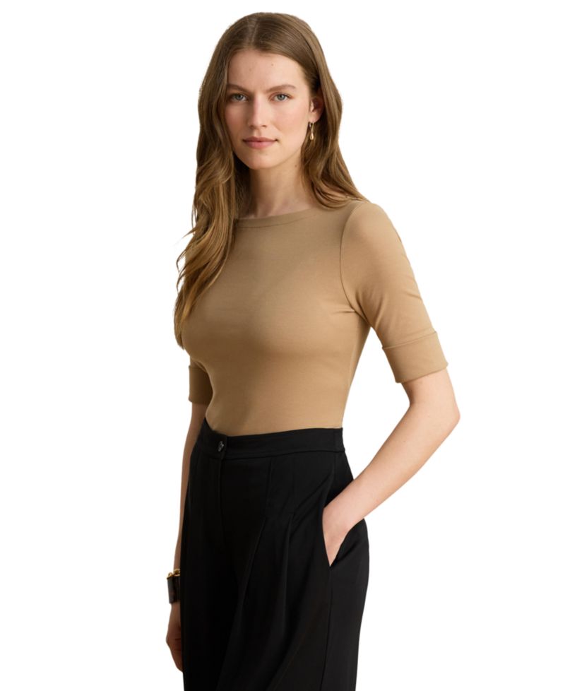 Petite Stretch Boatneck Top