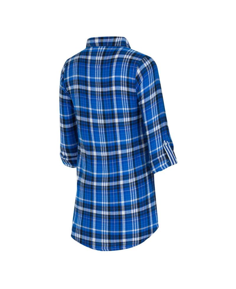 Women's Royal Indianapolis Colts Laney Plaid Tri-Blend Nightshirt