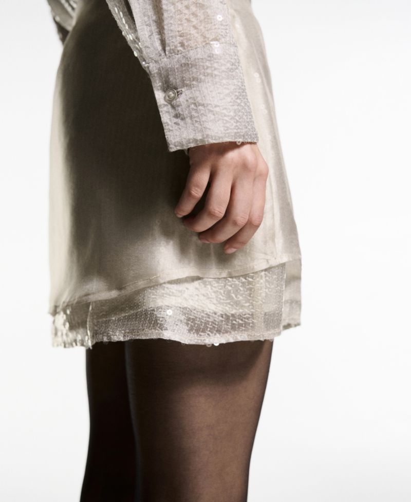 Women's Semi-Transparent Sequined Shirt