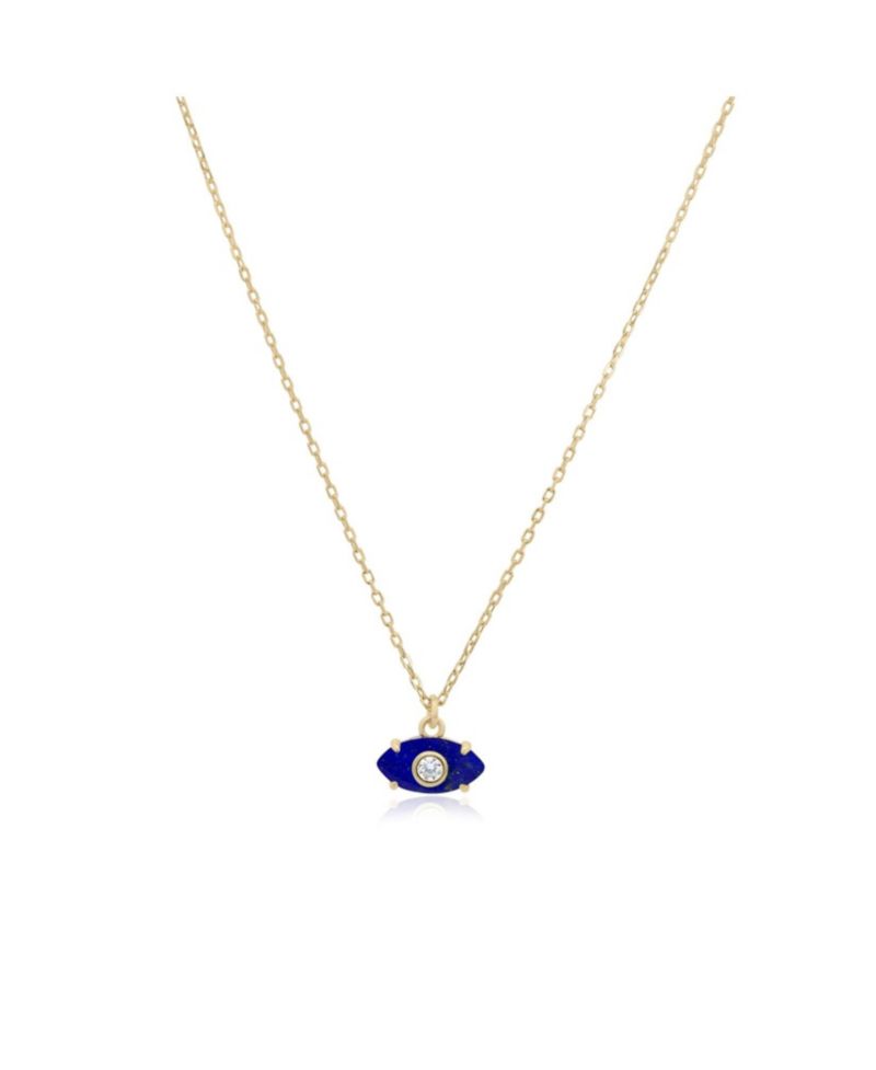 Lapis Evil Eye Necklace 14K Gold-Plated Sterling Silver