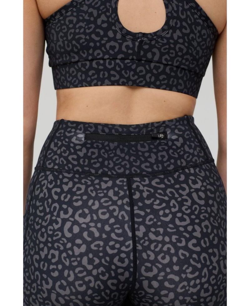 Women's Infinite High Waisted Leggings - Black Leopard