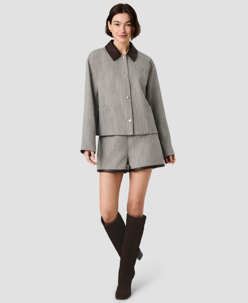 Women's Speckled Herringbone Cropped Jacket