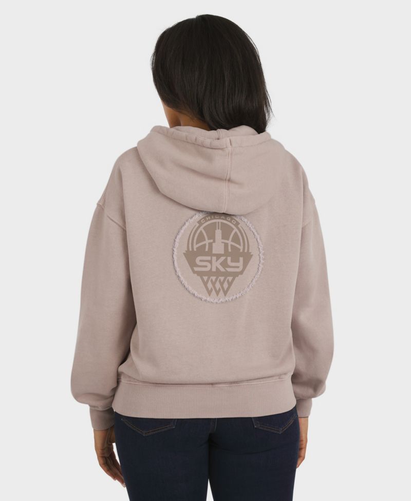 Women's Tan Chicago Sky Washed Pullover Crewdie