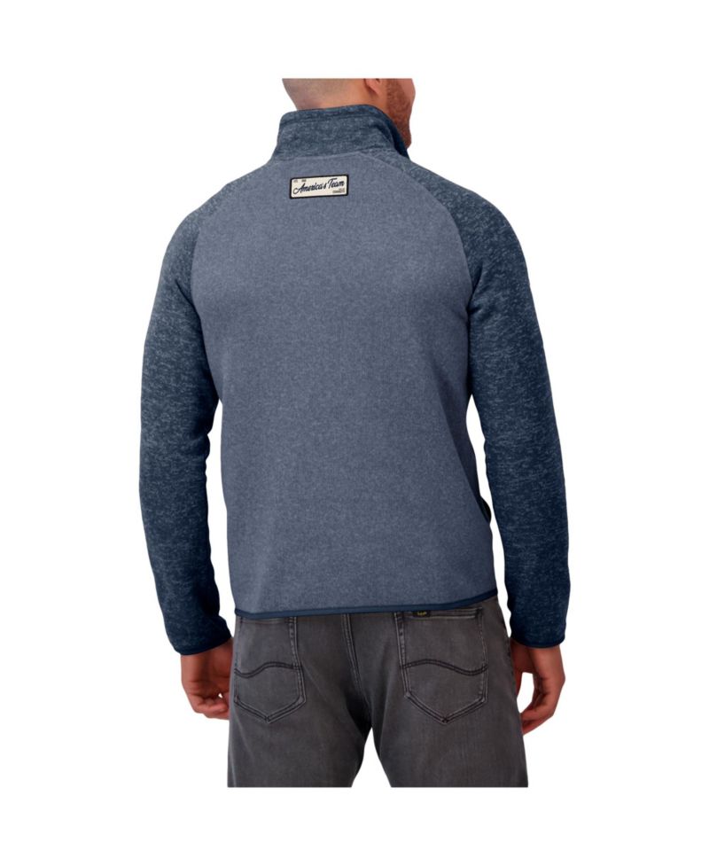 Men's Navy Dallas Cowboys Tonal Quarter-Zip Jacket