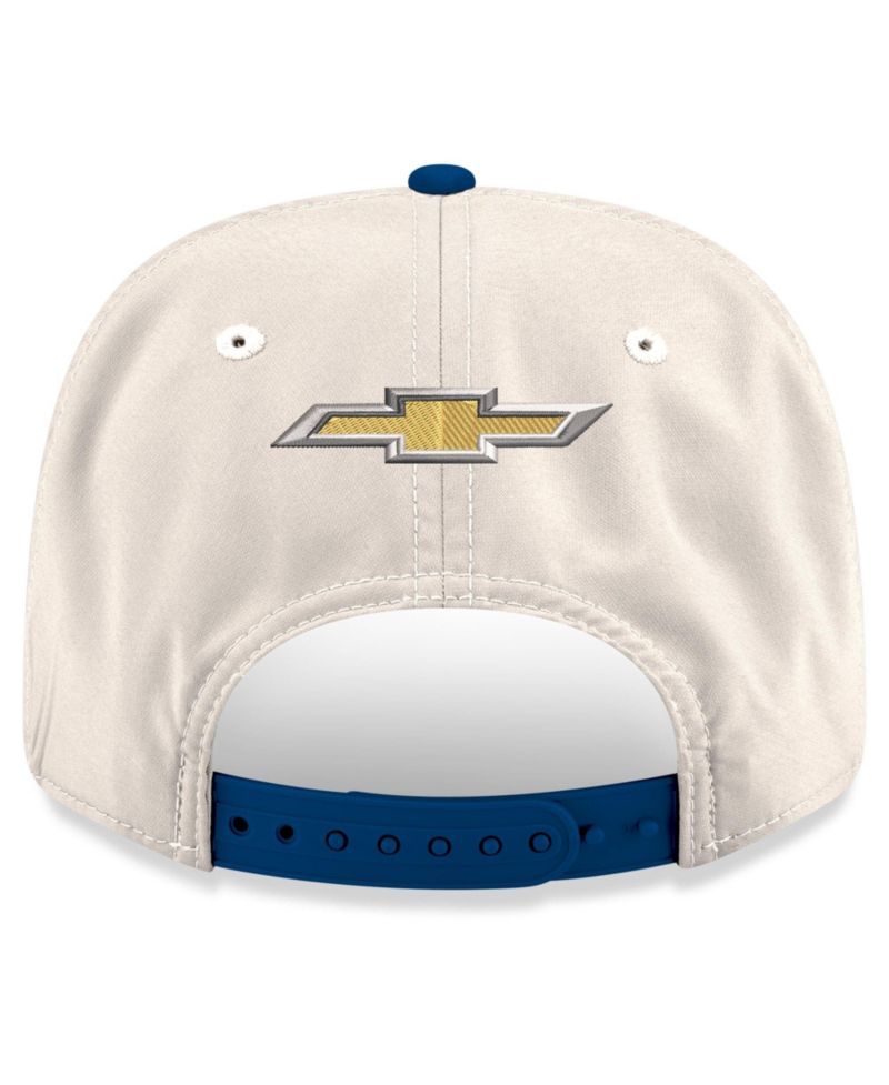 Men's Beige/Royal Kyle Larson 9SEVENTY Flag Stretch-Snap Hat