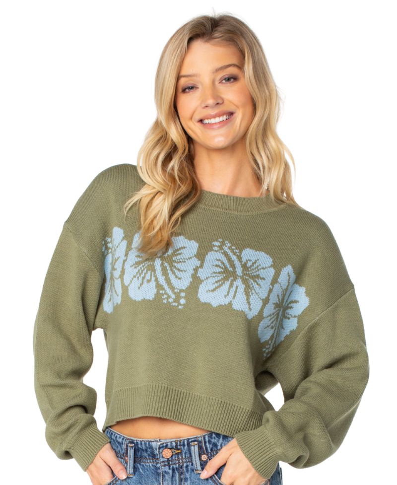 Women's Hibiscus Harmony Crop Sweater