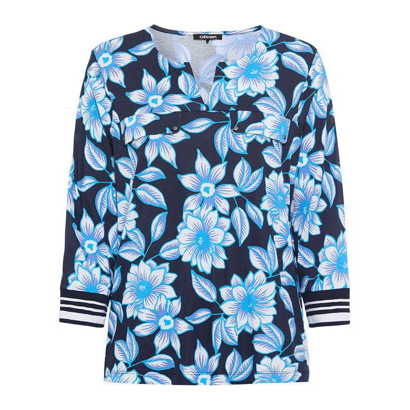 Women's Split Neck Floral T-Shirt