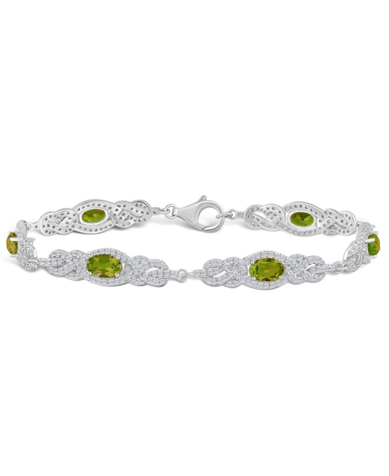 Peridot (3 1/3 ct. t.w.) and Topaz (2 1/10 ct. t.w.) Bracelet in Sterling Silver