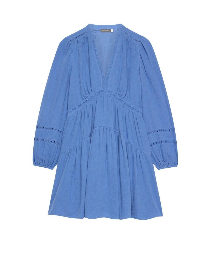 Women's Long-Sleeve V-Neck Mini Dress