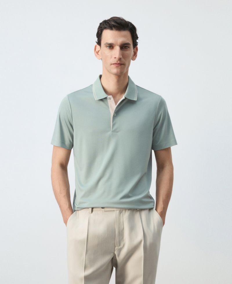 Men's Slim-Fit Solid Polo Shirt