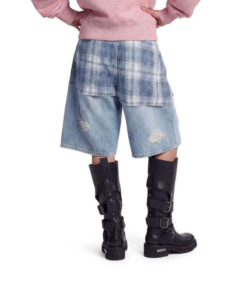 Women's Plaid Panel Chain Jorts