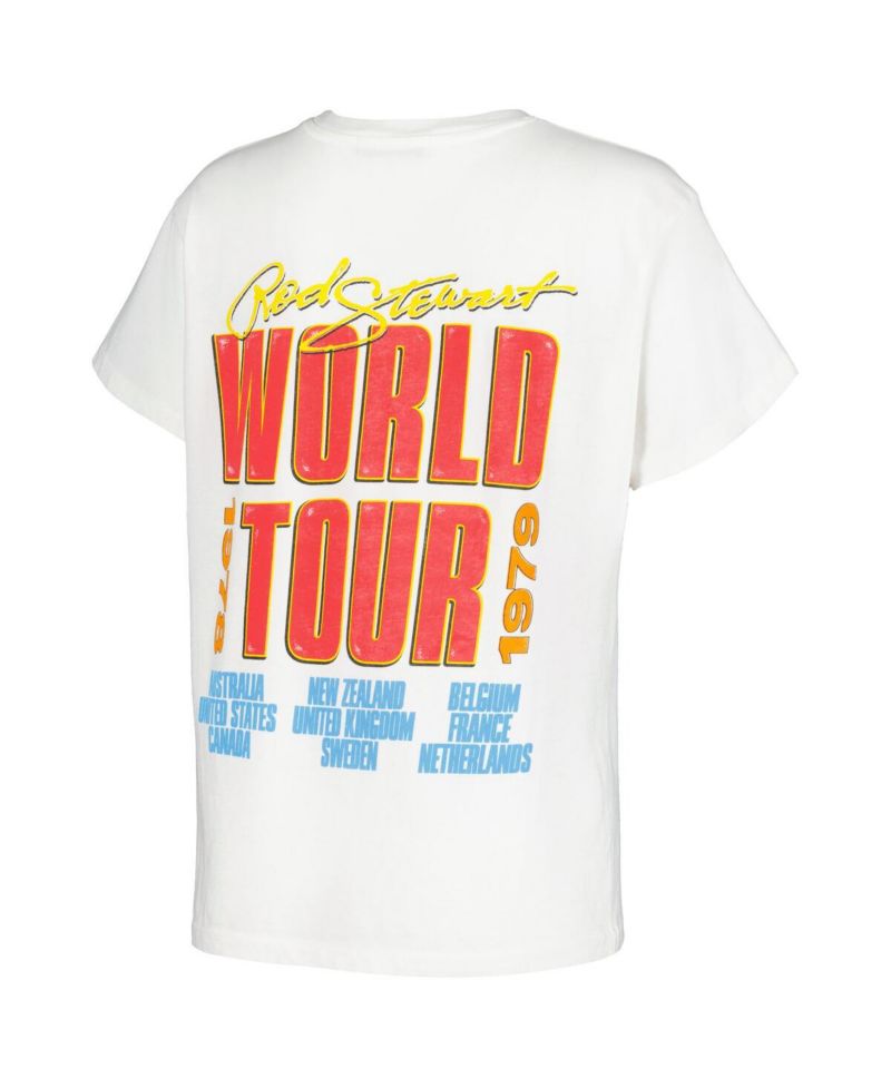 Women's White Rod Stewart 1978/79 World Tour Graphic T-Shirt