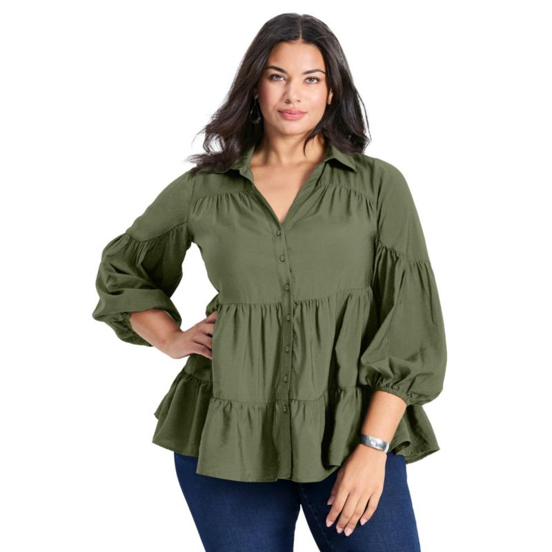 Women's Plus Size Amari Tiered Tunic Shirt