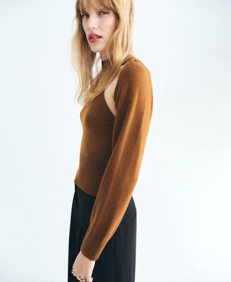 Women's Cardigan-Style Detailing Sweater