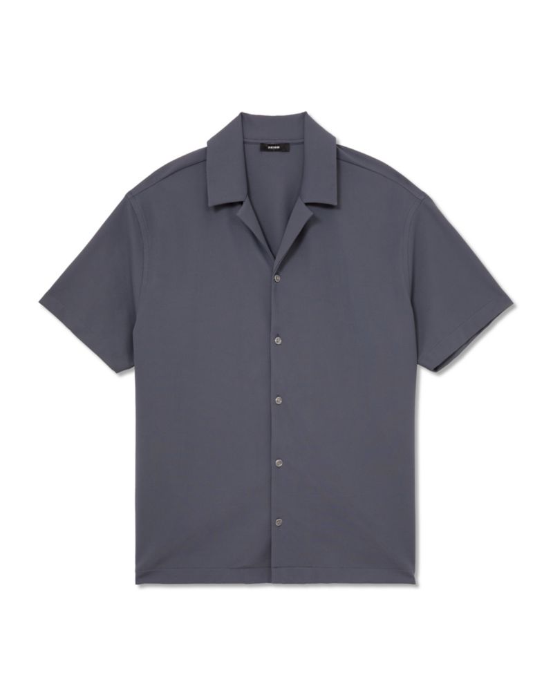Men's River Slim-Fit Textured Short-Sleeve Button-Down Shirt