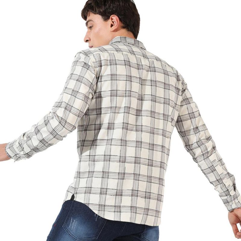 Men's Multicolour Checkered Regular Fit Casual Shirt