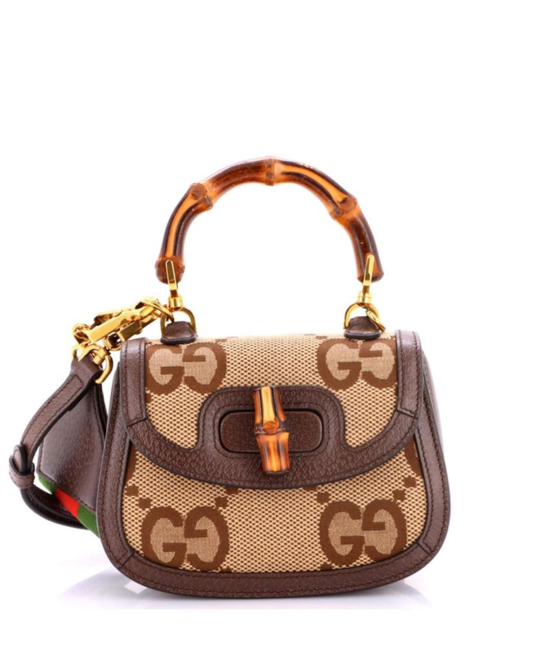 Mini Bamboo 1947 Top Handle Bag Jumbo GG Canvas