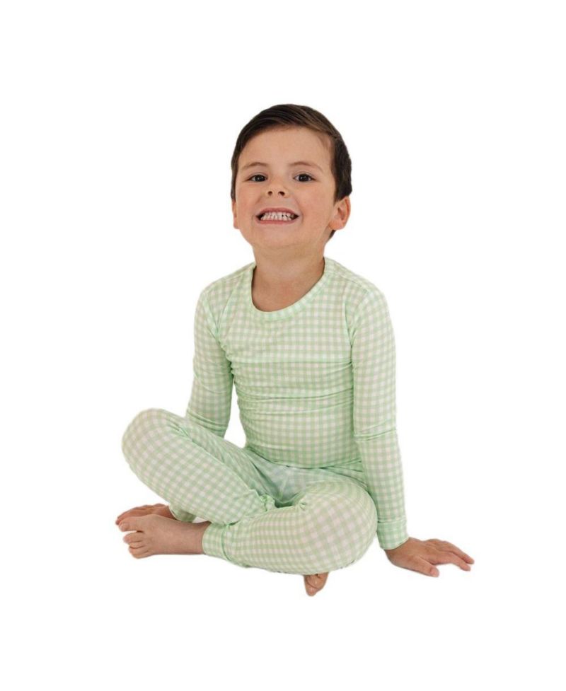 Baby Boys Pistachio Gingham Pajama Set